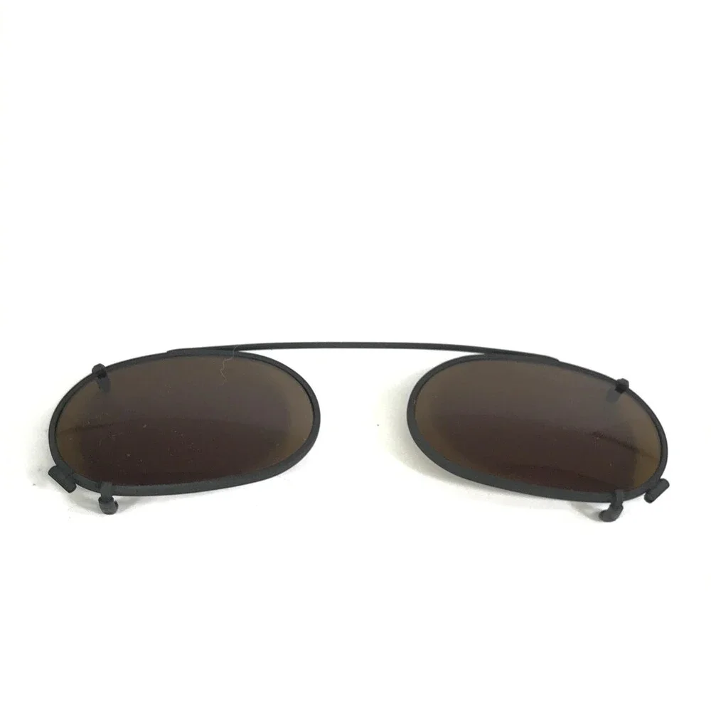 Vintage l.a Eyeworks Clip On Sunglasses for NOMO Matte Black with Brown Lenses